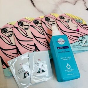 Hair Care Bundle: 5 Pop N’ Glow Hair Masks, Leave-In Conditioner, 2 NS Sheets